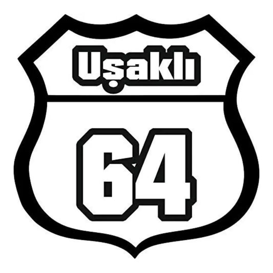 Sticker Master Uşaklı 64 Sticker – 12 cm Plaka Tasarımlı Memleket Etiketi Sticker Master