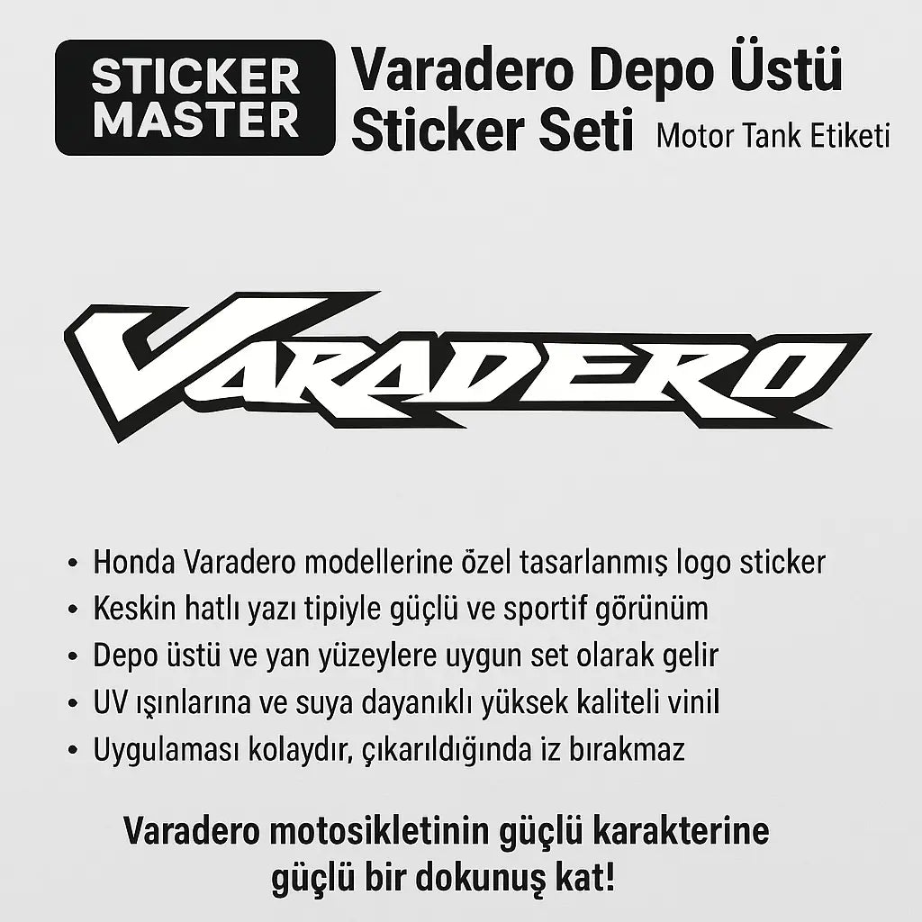 Sticker Master Varadero Depo Üstü Sticker Seti – Motor Tank Etiketi Sticker Master