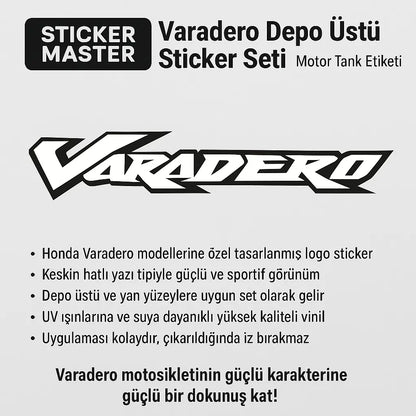 Sticker Master Varadero Depo Üstü Sticker Seti – Motor Tank Etiketi Sticker Master