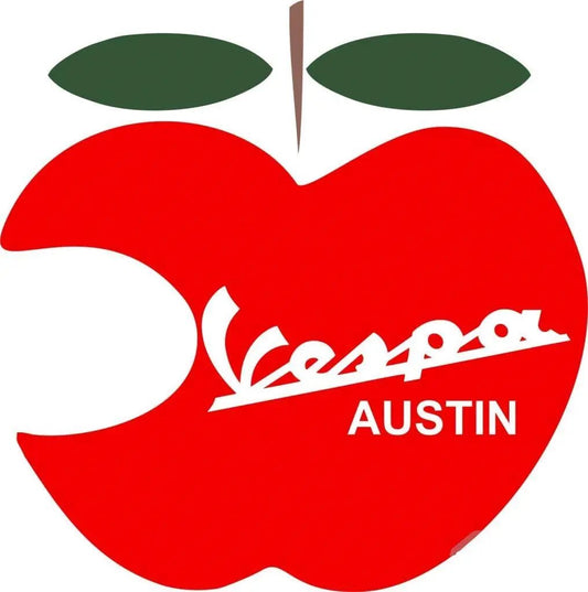 Sticker Master Vespa Elma Motor, Kask, Laptop, Araba, Oto Araç İçin Dayanıklı Etiket Decal 12 Cm