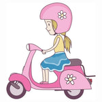 Sticker Master Vespa Girl Red Motor, Kask, Laptop, Araba, Oto Araç İçin Dayanıklı Etiket Decal 15 Cm Sticker Master