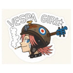 Sticker Master Vespa Girl Sticker – 12 cm Retro Anime Tarzı Kız Sürücü Etiketi Sticker Master
