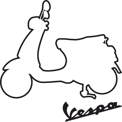 Sticker Master Vespa Mania Motor, Kask, Laptop, Araba, Oto Araç İçin Dayanıklı Etiket Decal 15 Cm