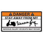 Sticker Master Vespama Don't Touch Sticker Durable Decal for Motorcycle, Helmet, Laptop, Car, Auto Vehicle 15 cm Sticker Master