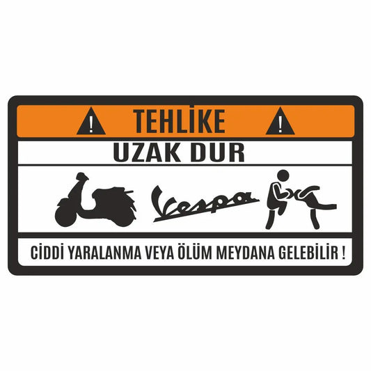 Sticker Master Vespama Dokunma Sticker Motor, Kask, Laptop, Araba, Oto Araç İçin Dayanıklı Etiket Decal 15 Cm Türkçe Sticker Master