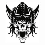 Sticker Master Viking Kasklı Kafatası Sticker - Motor, Kask, Laptop, Araba ve Oto Araç İçin Dayanıklı Etiket (15 cm) Sticker Master