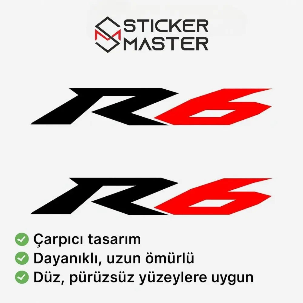 Sticker Master Yamaha R6 Sticker Motor Çıkartma Etiket - 2 Adet Sticker Master