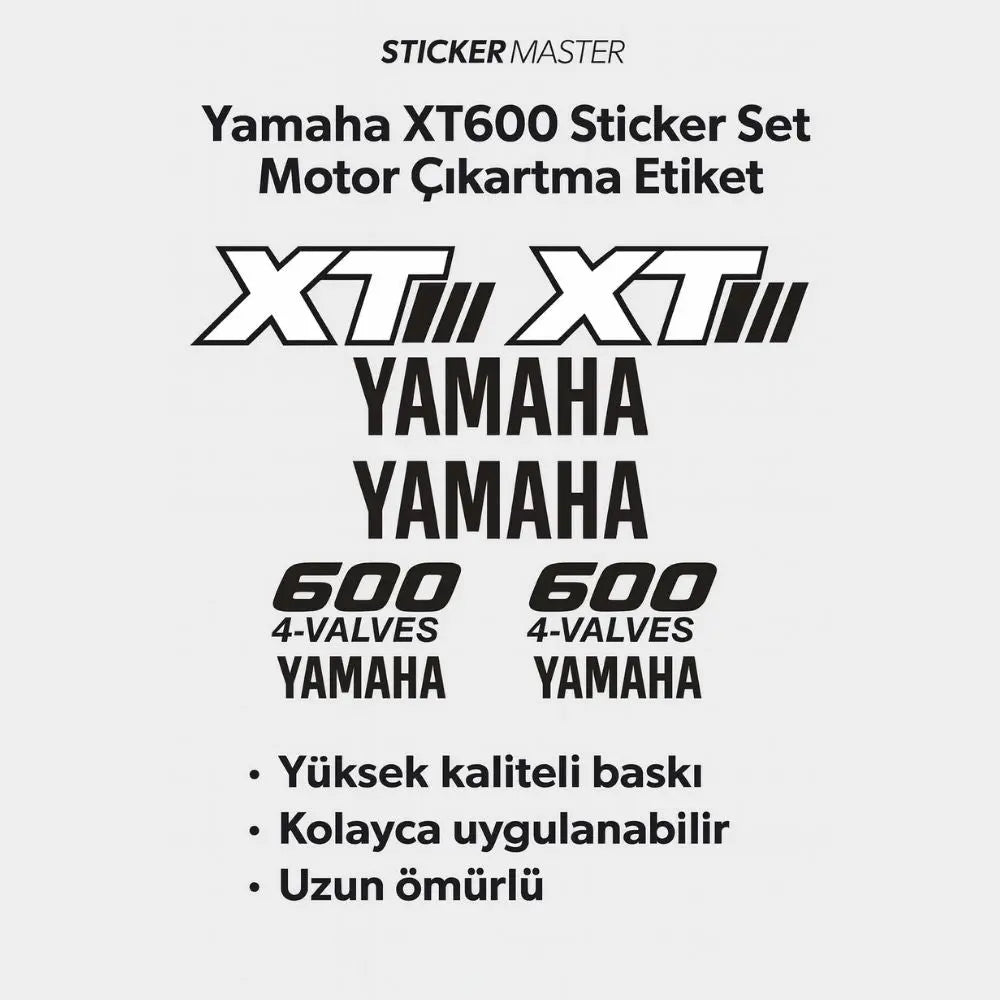 Sticker Master Yamaha Xt600 Sticker Set Motor Çıkartma Etiket Sticker Master