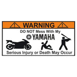 Sticker Master Yamaha’ma Dokunma Sticker – 15 cm Uyarı Temalı Mizahi Etiket Sticker Master