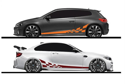 Sticker Master Yarış Çizgili Damalı Bayrak Araba Sticker Seti (2 Adet) Sticker Master