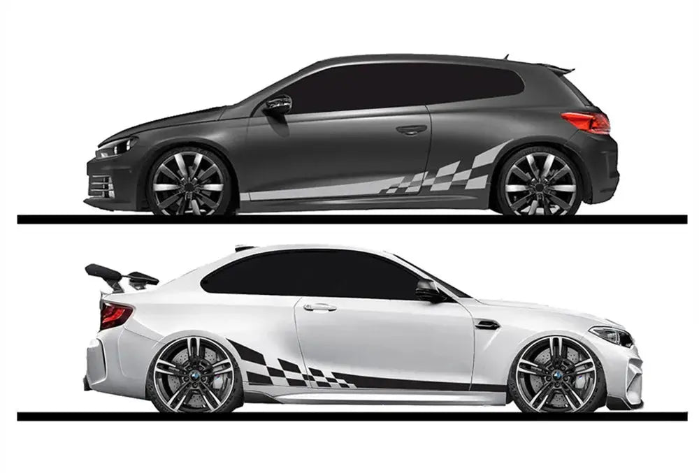 Sticker Master Yarış Çizgili Damalı Bayrak Araba Sticker Seti (2 Adet) Sticker Master