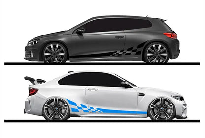 Sticker Master Yarış Çizgili Damalı Bayrak Araba Sticker Seti (2 Adet) Sticker Master