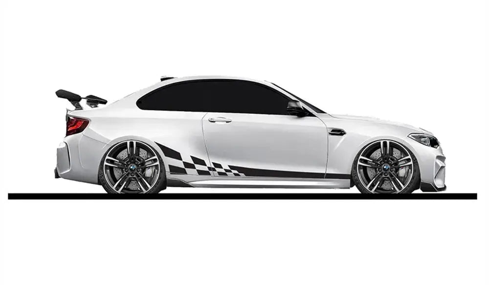 Sticker Master Yarış Çizgili Damalı Bayrak Araba Sticker Seti (2 Adet) Sticker Master