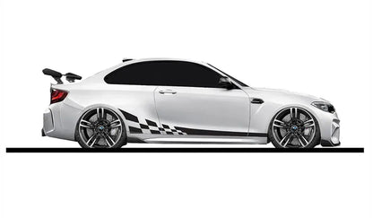 Sticker Master Yarış Çizgili Damalı Bayrak Araba Sticker Seti (2 Adet) Sticker Master