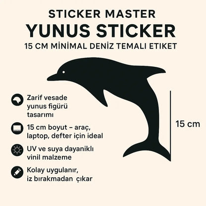 Sticker Master Yunus Sticker – 15 cm Minimal Deniz Temalı Etiket Sticker Master