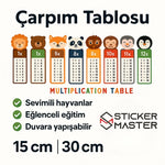 Sticker Master – Hayvanlı Çarpım Tablosu Duvar Sticker Seti (15 cm | 30 cm) Sticker Master