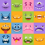 Sticker Master – Sevimli Canavar Yüzleri Sticker Seti (16 Adet × 5 cm) Sticker Master