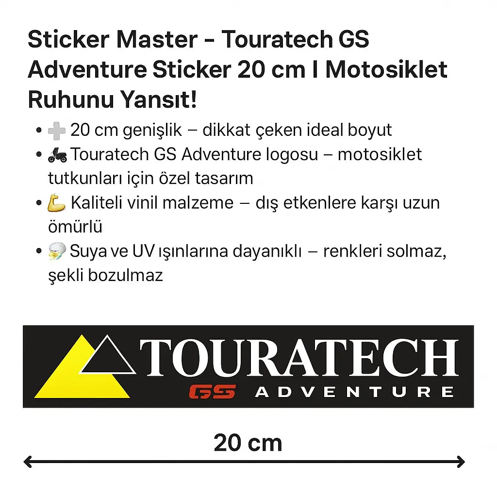 Sticker Master – Touratech GS Adventure Sticker 20 cm | Motosiklet Ruhunu Yansıt! Sticker Master