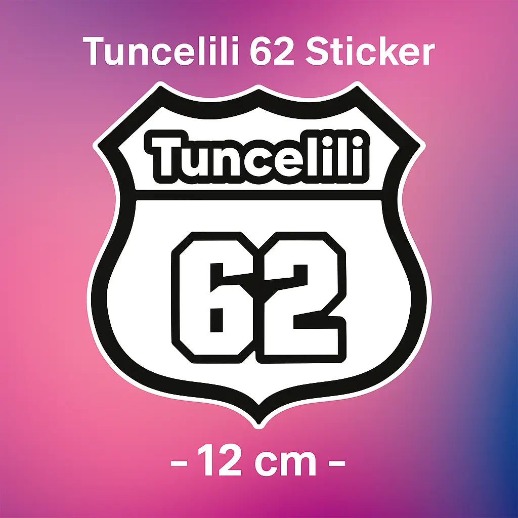 Sticker Master – Tuncelili 62 Sticker 12 cm | Memleket Gururunu Yansıtan Etiket Sticker Master
