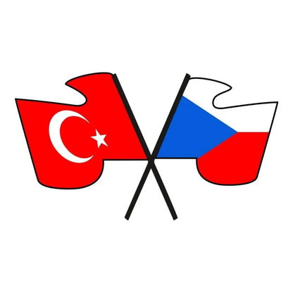 Sticker Master – Türk-Çek Bayrak Sticker 15 cm | Kardeşlik ve Dostluk Sembolü Sticker Master