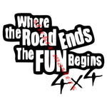 Sticker Master “Where The Road Ends The Fun Begins” 4x4 Sticker Seti | Off-Road, Motor, Kask, Araba, Laptop İçin Dayanıklı Etiket Decal Sticker Master