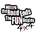 Off Road Sticker Where The Road Ends 4x4 40 cm | Sticker Master