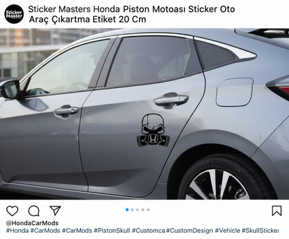 Sticker Masters Honda Piston Motor Sticker Oto Araç Çıkartma Etiket 20 Cm Sticker Master