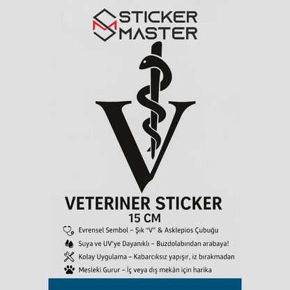 Sticker Masters Veteriner Hekim Doktor Motor, Kask, Laptop, Araba, Oto Araç İçin Dayanıklı Etiket Decal Sticker Master