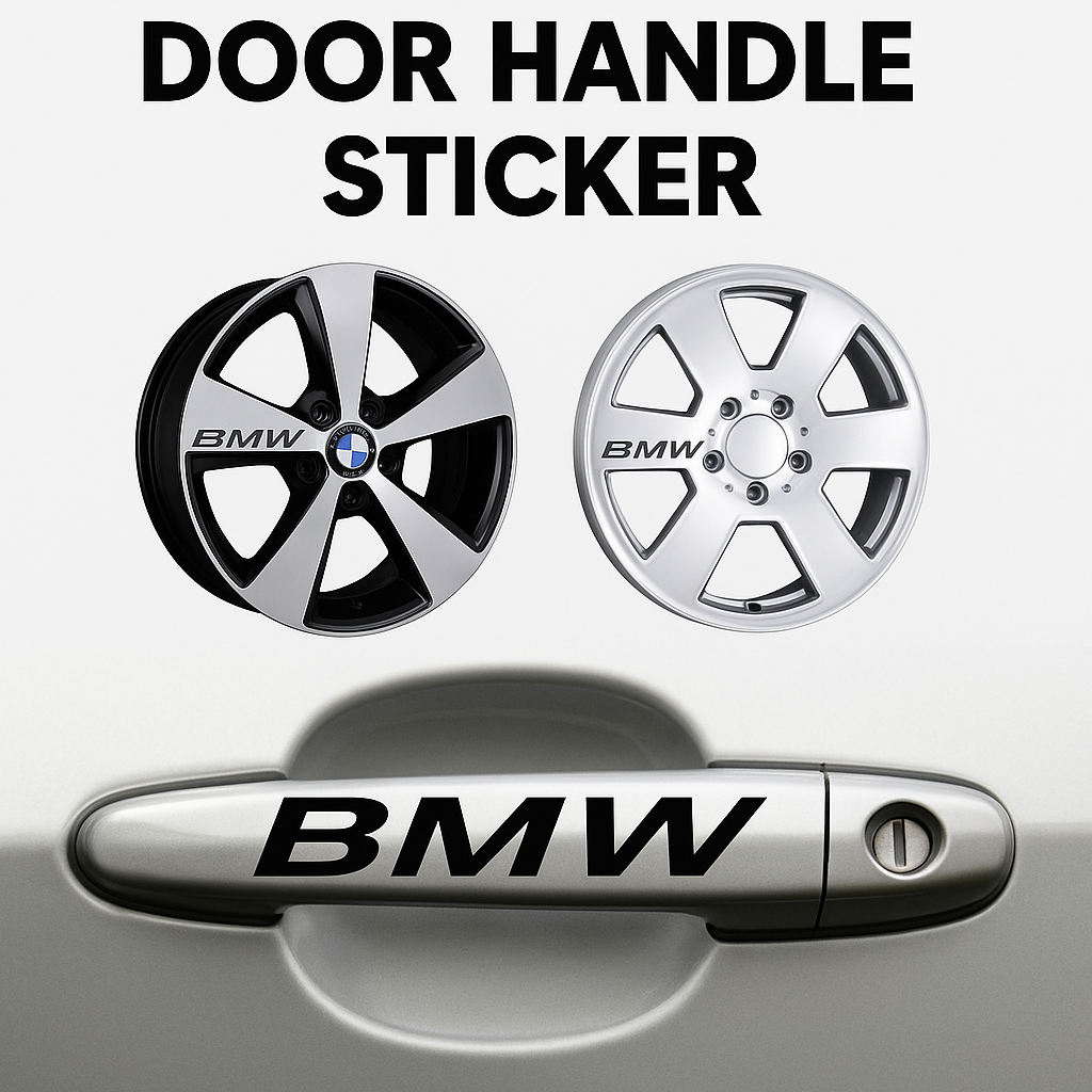 Sticker Master BMW Kapı Kolu ve Jant Sticker – Araba İçin Şık ve Sportif Logo Etiketi (10 Adet)