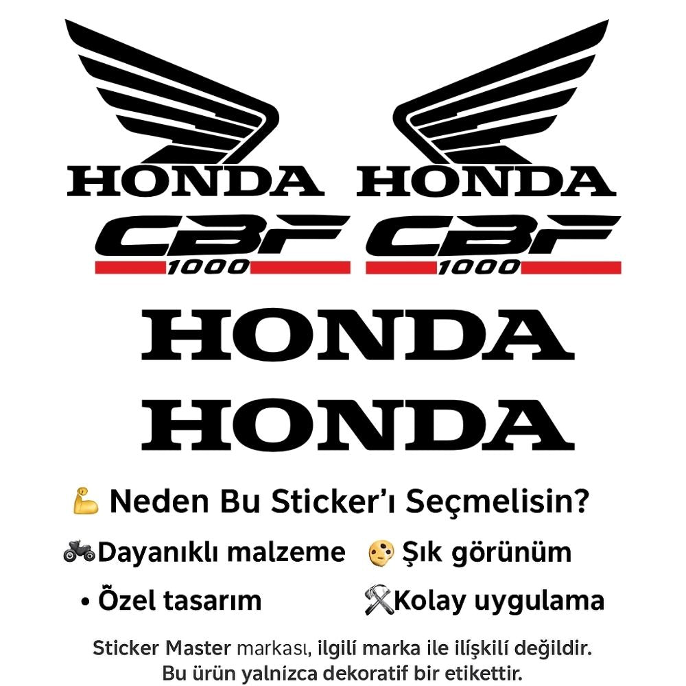 Sticker Master Cbf 1000 Komple Sticker Set Motor Çıkartma Etiket