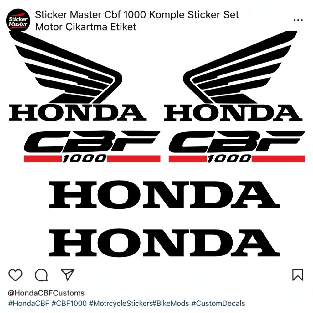 Sticker Master Cbf 1000 Komple Sticker Set Motor Çıkartma Etiket