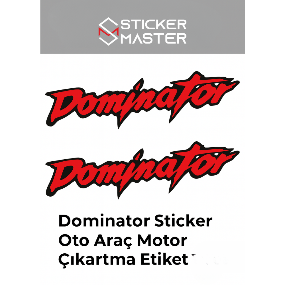 Sticker Master Dominator Sticker Oto Araç Motor Çıkartma Etiket 2 Adet