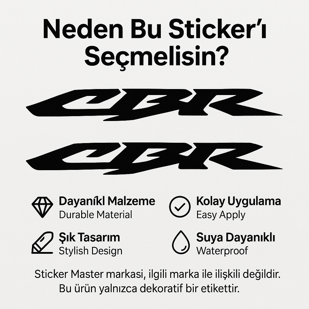 Sticker Master Honda Cbr Sticker Set Motor Çıkartma Etiket 2 Adet