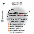 Sticker Master Honda Civic Sports Mind Sticker Oto Araç Çıkartma Etiket 30 Cm
