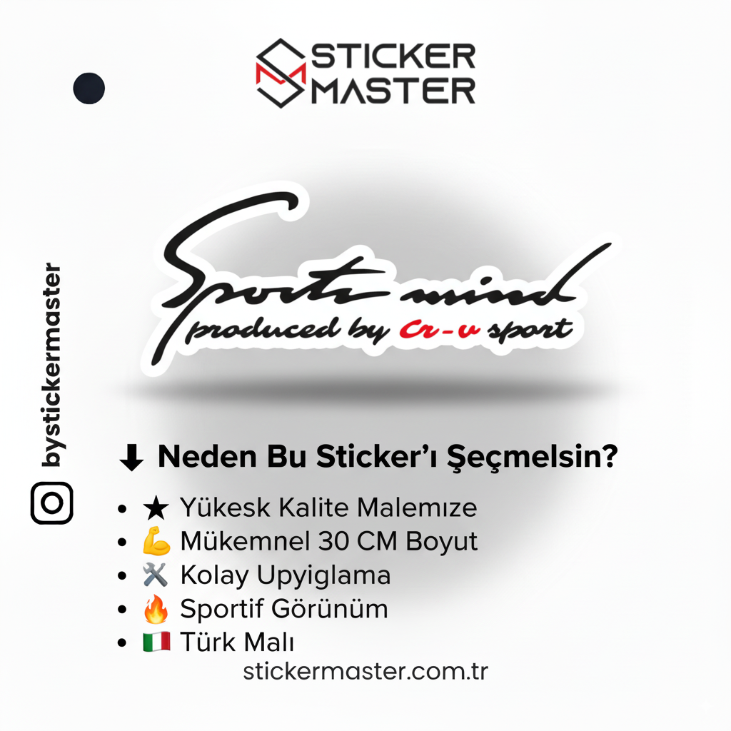 Sticker Master Honda Cr-v Sports Mind Sticker Oto Araç Çıkartma Etiket 30 Cm
