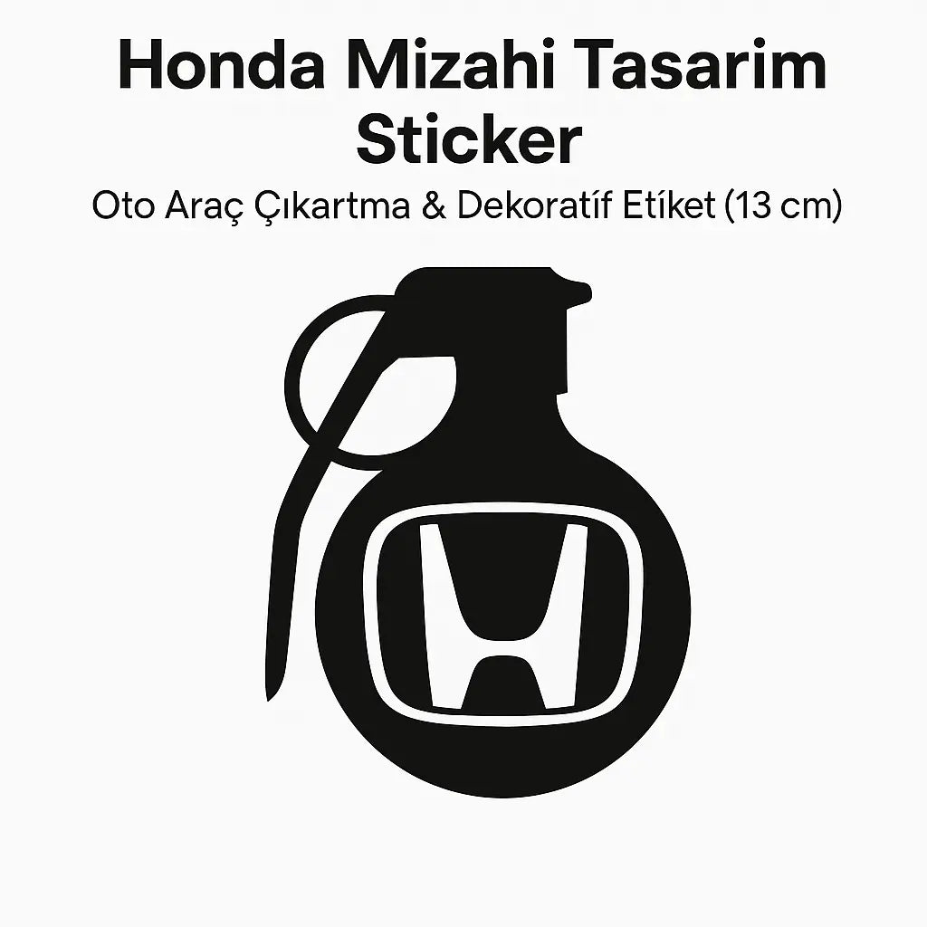 Sticker Master Honda El Bombası Sticker Oto Araç Çıkartma Etiket 13 Cm Sticker Master
