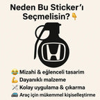 Sticker Master Honda El Bombası Sticker Oto Araç Çıkartma Etiket 13 Cm Sticker Master