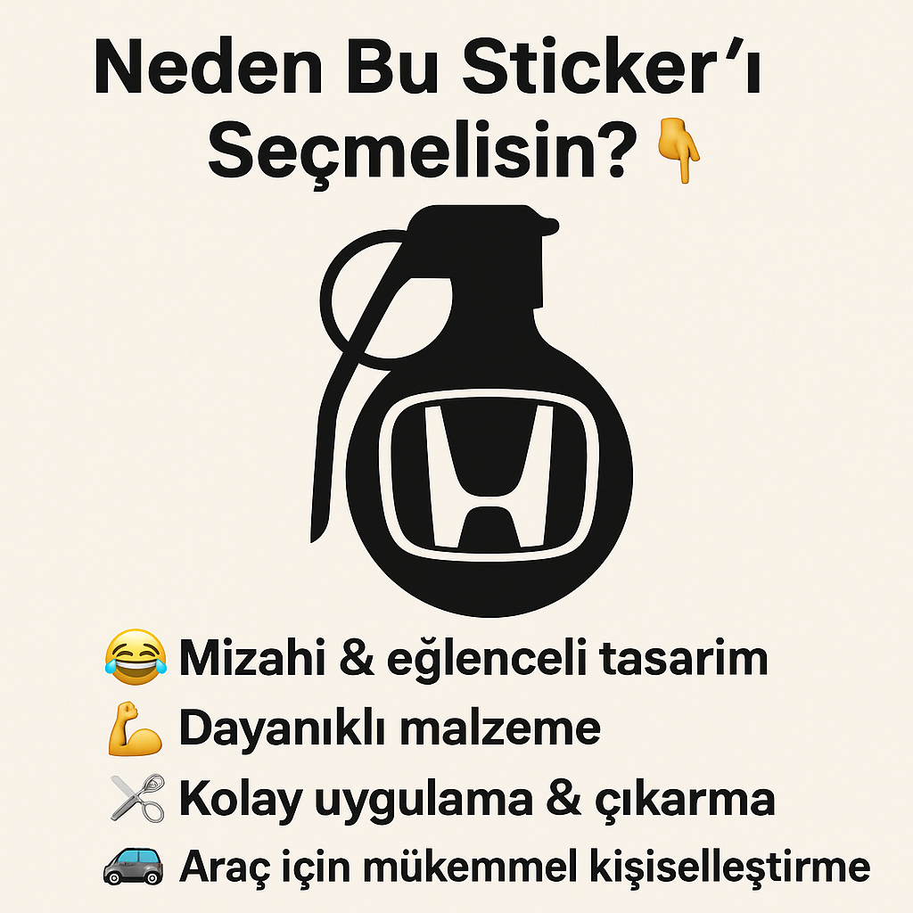Sticker Master Honda El Bombası Sticker Oto Araç Çıkartma Etiket 13 Cm