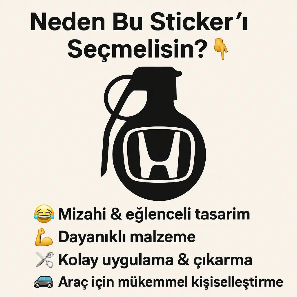 Sticker Master Honda El Bombası Sticker Oto Araç Çıkartma Etiket 13 Cm Sticker Master