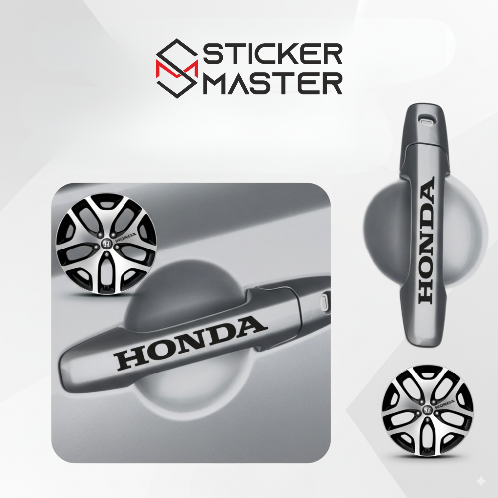 Sticker Master Honda Kapı Kolu Jant Sticker Oto Araç Çıkartma Etiket 8 Adet