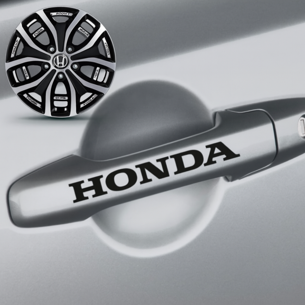 Sticker Master Honda Kapı Kolu Jant Sticker Oto Araç Çıkartma Etiket 8 Adet