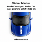 Sticker Master Honda Kaput Sport Sticker Oto Araç Çıkartma Etiket 60x20 Cm