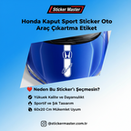 Sticker Master Honda Kaput Sport Sticker Oto Araç Çıkartma Etiket 60x20 Cm