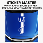 Sticker Master Honda Kaput Sport Sticker Oto Araç Çıkartma Etiket 60x20 Cm