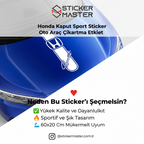 Sticker Master Honda Kaput Sport Sticker Oto Araç Çıkartma Etiket 60x20 Cm