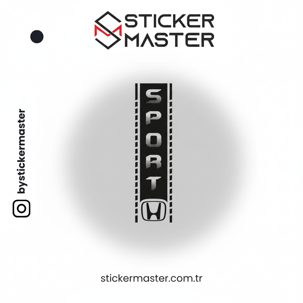 Sticker Master Honda Kısa Şerit Sticker Oto Araç Çıkartma Etiket 60 Cm