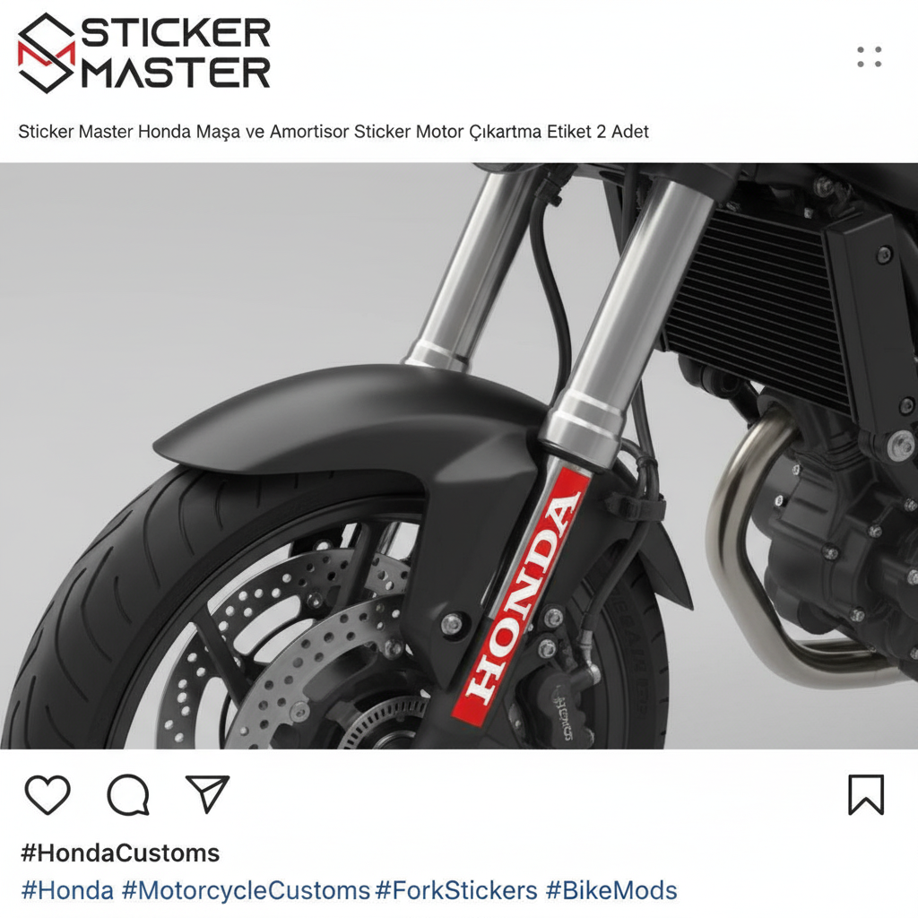 Sticker Master Honda Maşa ve Amortisor Boru Sticker Motor Çıkartma Etiket 2 Adet