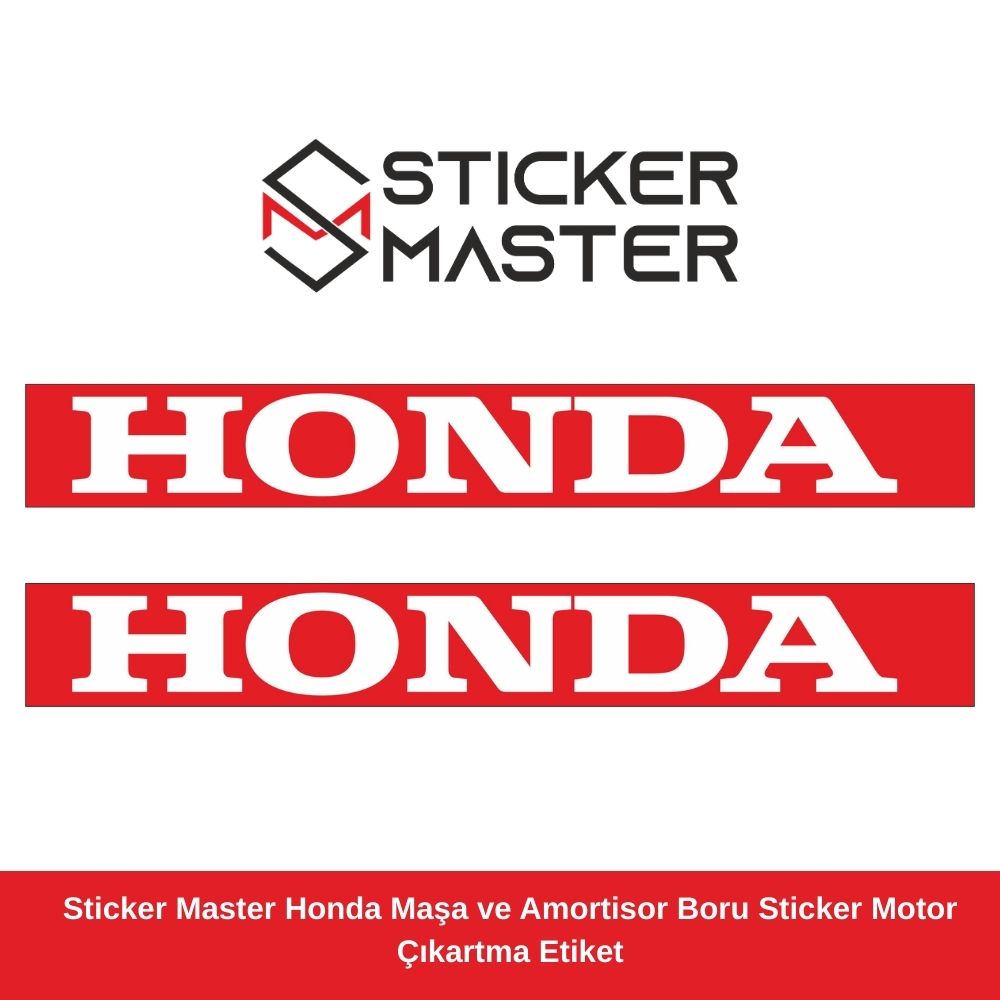 Sticker Master Honda Maşa ve Amortisor Boru Sticker Motor Çıkartma Etiket 2 Adet