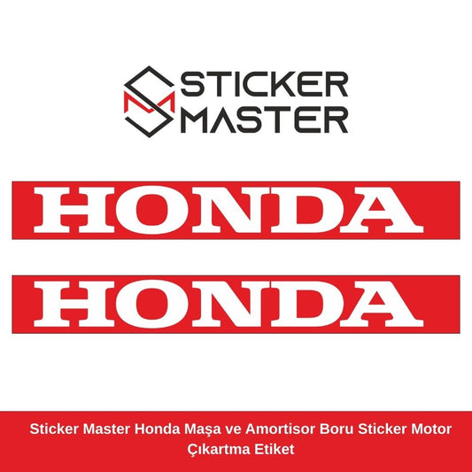 Sticker Master Honda Maşa ve Amortisor Boru Sticker Motor Çıkartma Etiket 2 Adet
