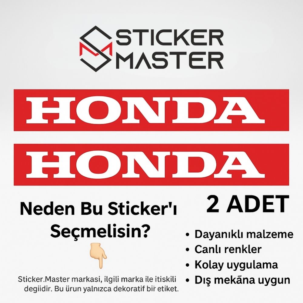 Sticker Master Honda Maşa ve Amortisor Boru Sticker Motor Çıkartma Etiket 2 Adet